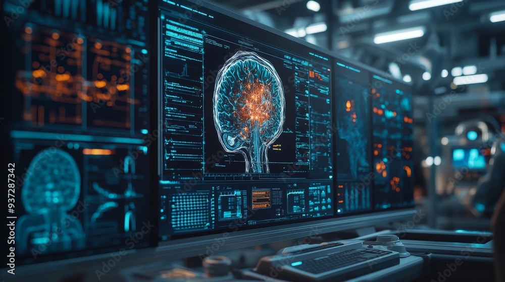 Obraz premium Brain Scan Analysis.
