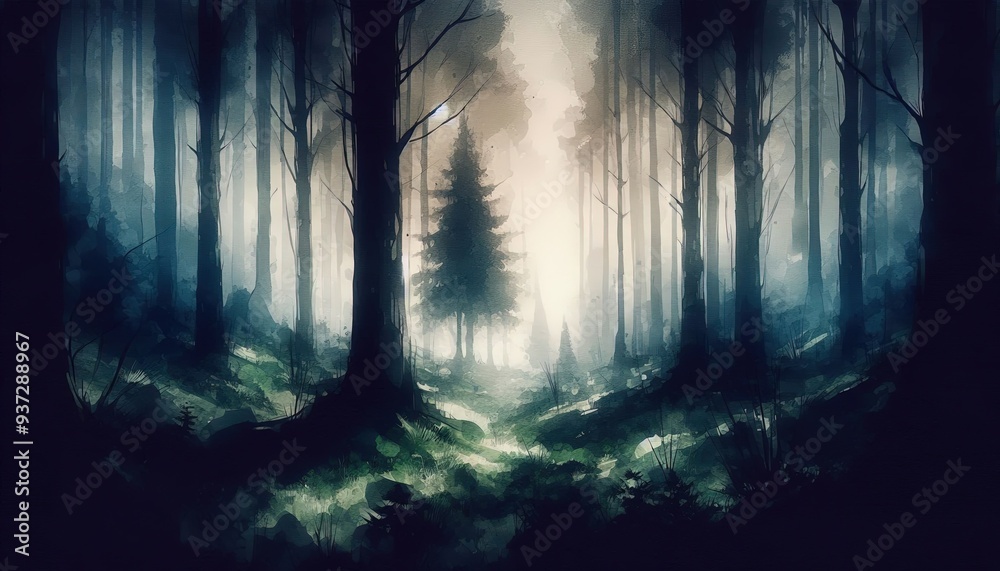 Fototapeta premium Enigmatic Forest Shadows