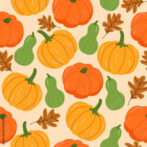 pumpkin seamless pattern illustration