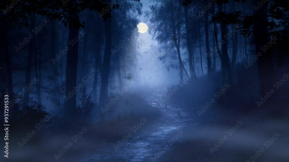 Mysterious scary dark forest with dark branches tree, Gothic horror spooky forest motion animation video background Mysterious scary dark forest with dark branches tree, Gothic horror spooky forest motion animation video background