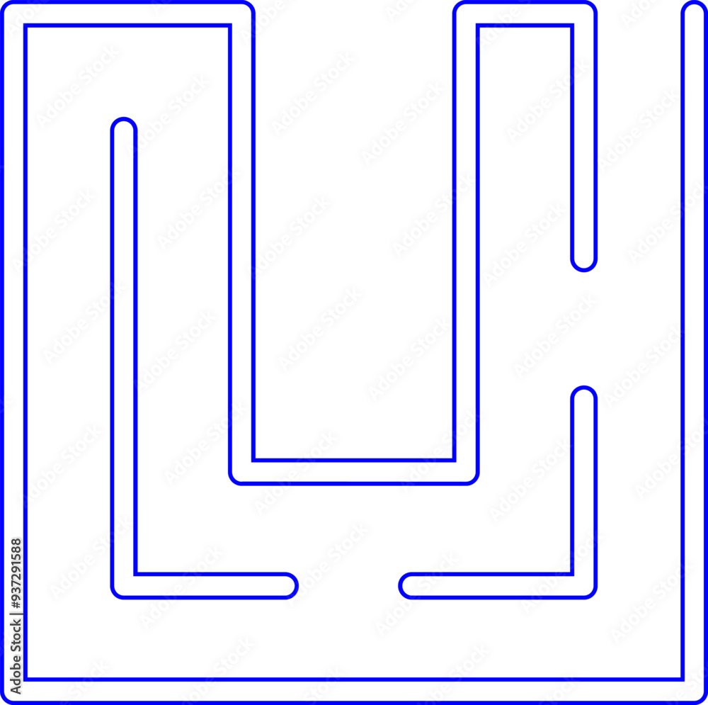 Maze Labyrinth Letter Alphabet Vector Eleemnt