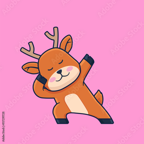 Vector Illustration of Deer Dab Phose.