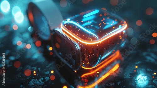 A detailed image of a smart wearable health monitor.