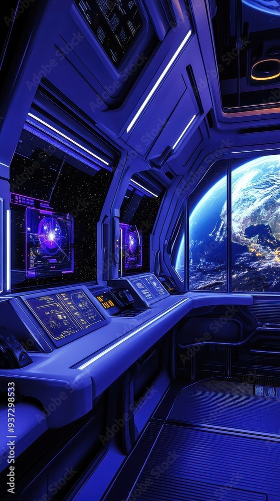 High-Tech Space Station Room with Earth View
High-Tech Space Station Room with Earth View