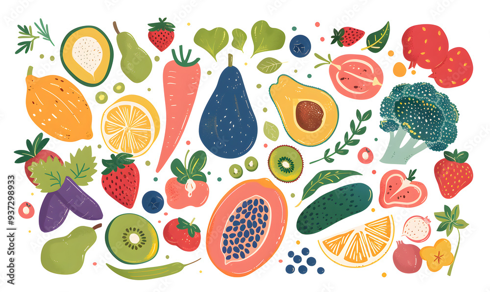 fruits and vegetable herbal concept for background or 2d illustrator cartoon. fruits and vegetable herbal concept for background or 2d illustrator cartoon.