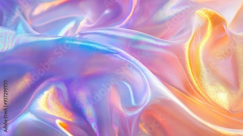 Iridescent Dreamscape: A vibrant, ethereal abstract of swirling holographic colors