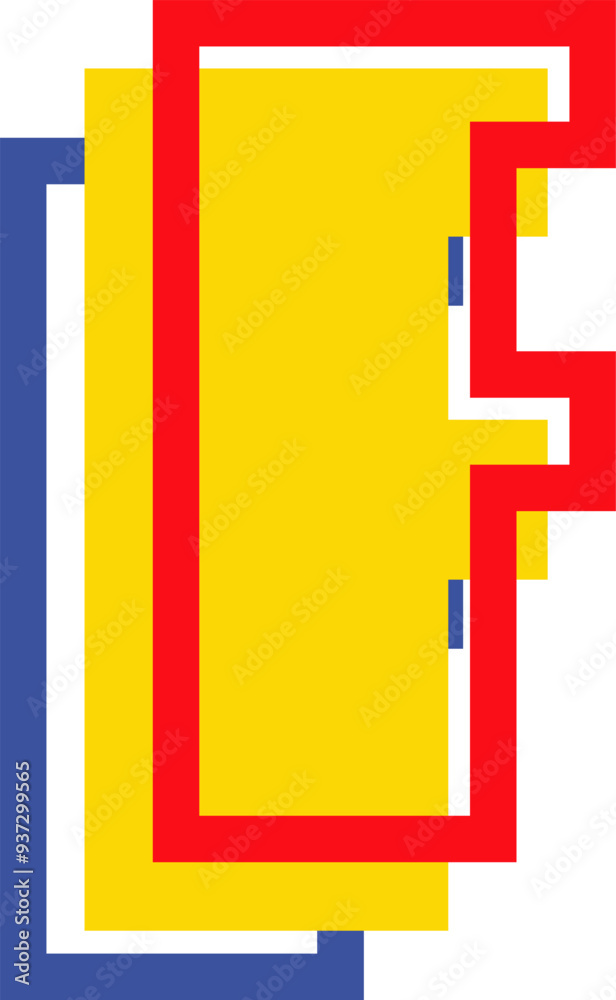 Fototapeta premium Pacman Game Style Letter Alphabet Vector Element