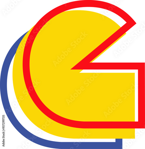 Bild auf Leinwand Pacman Game Style Letter Alphabet Vector Element