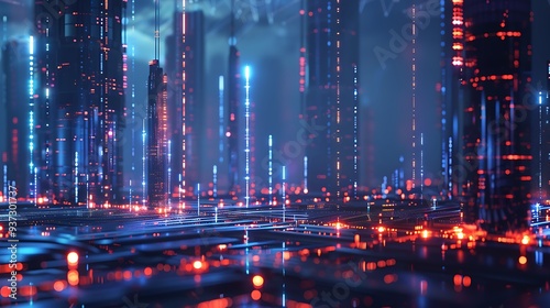 A futuristic energy grid powered by sustainable sources.