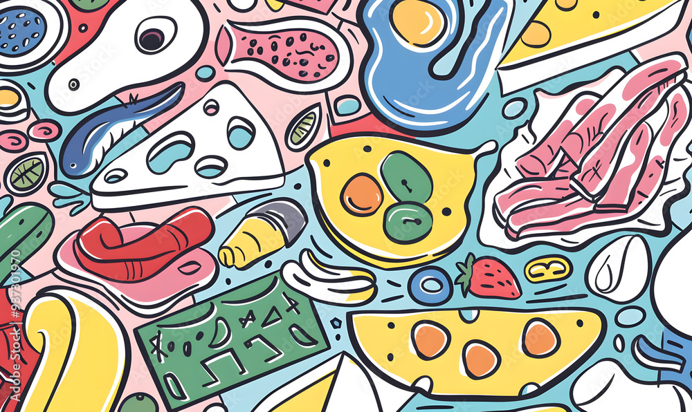 fruits and vegetable herbal concept  for background or 2d illustrator cartoon.