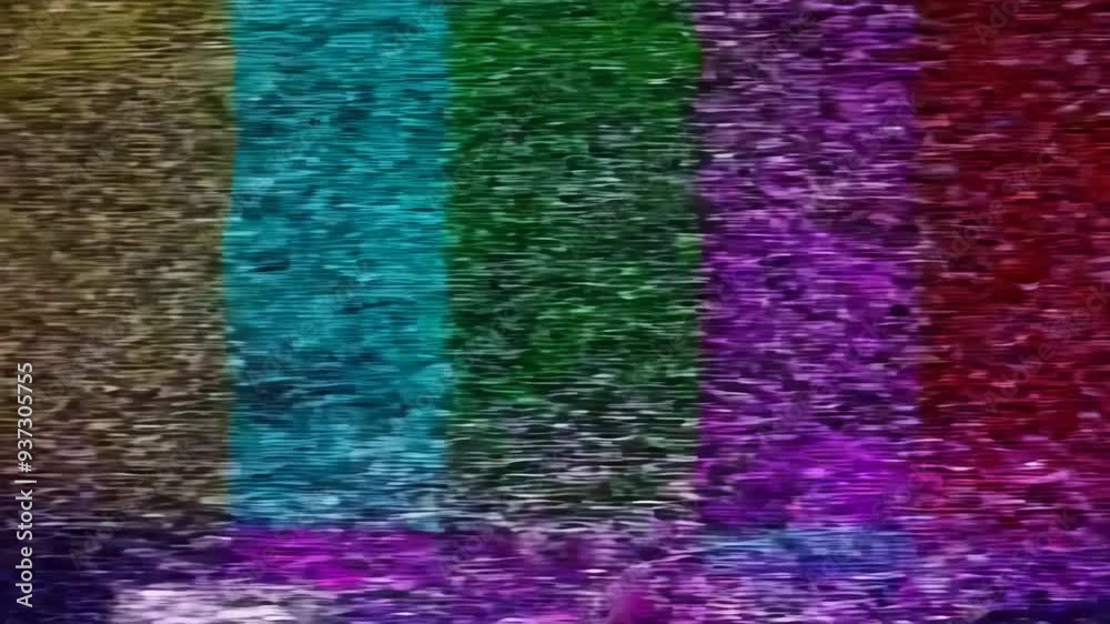 Static noise and glitches in video signal reflecting interference and defects