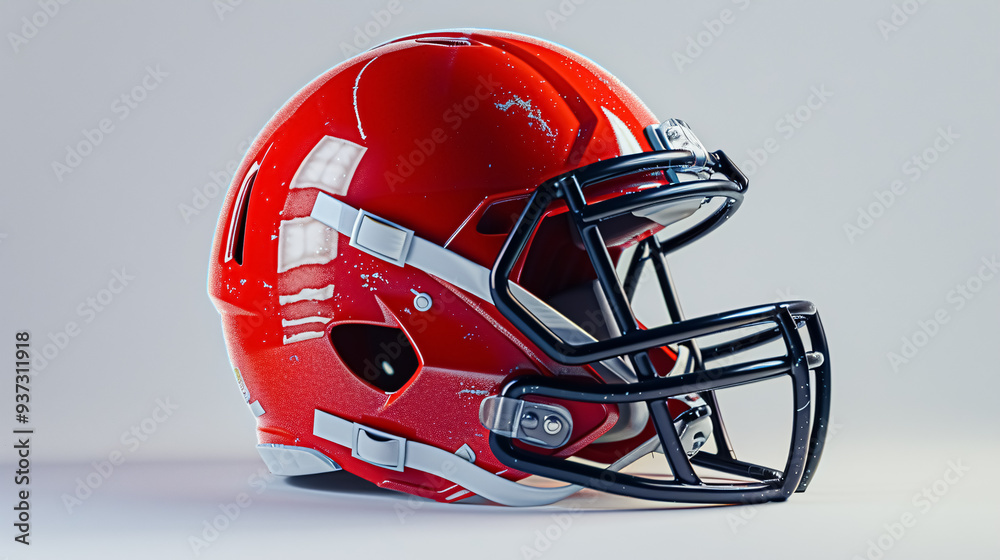 Fototapeta premium Football helmet on white.