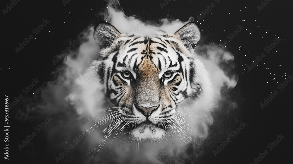 Obraz premium white tiger head