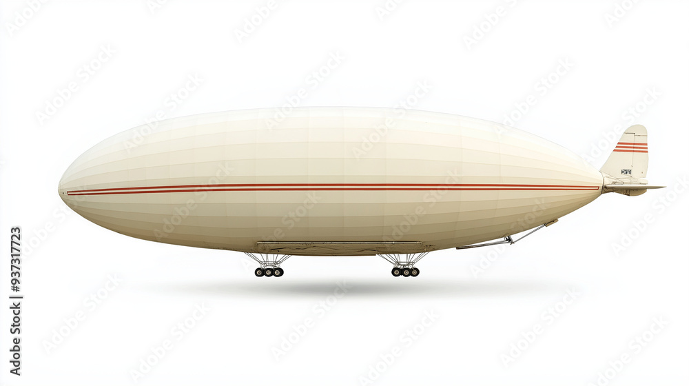 Obraz premium Futuristic Airship Design : Giant Zeppelin in Flight with Sleek Modern Aesthetics