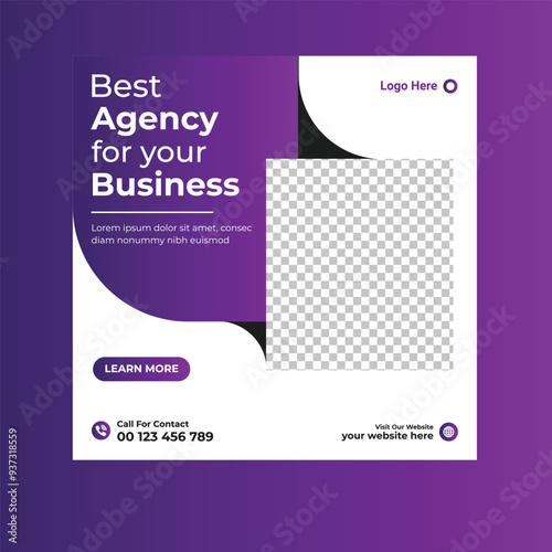 Digital marketing agency and corporate social media square banner template