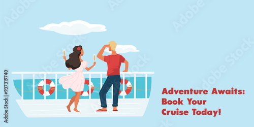 Romantic Cruise Vacation Poster vector