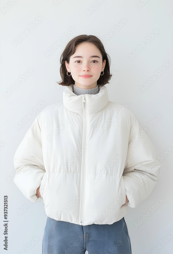 Portrait of a Young Woman in a Puffy Winter Jacket Portrait of a Young Woman in a Puffy Winter Jacket