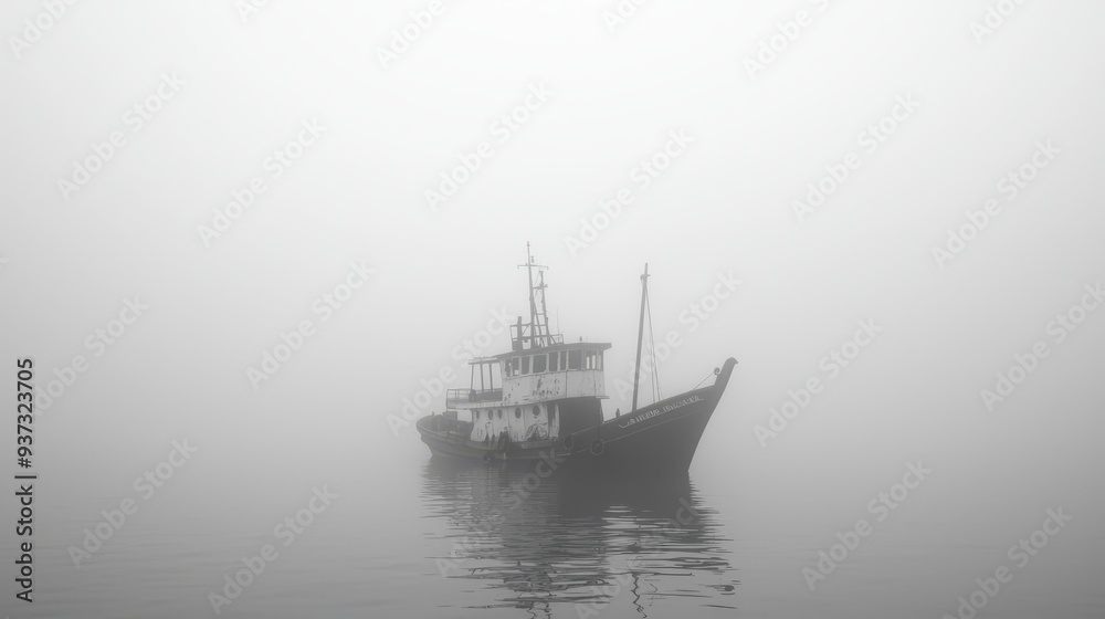 Foggy Morning Abandoned Ship Nautical Mystery Foggy Morning Abandoned Ship Nautical Mystery