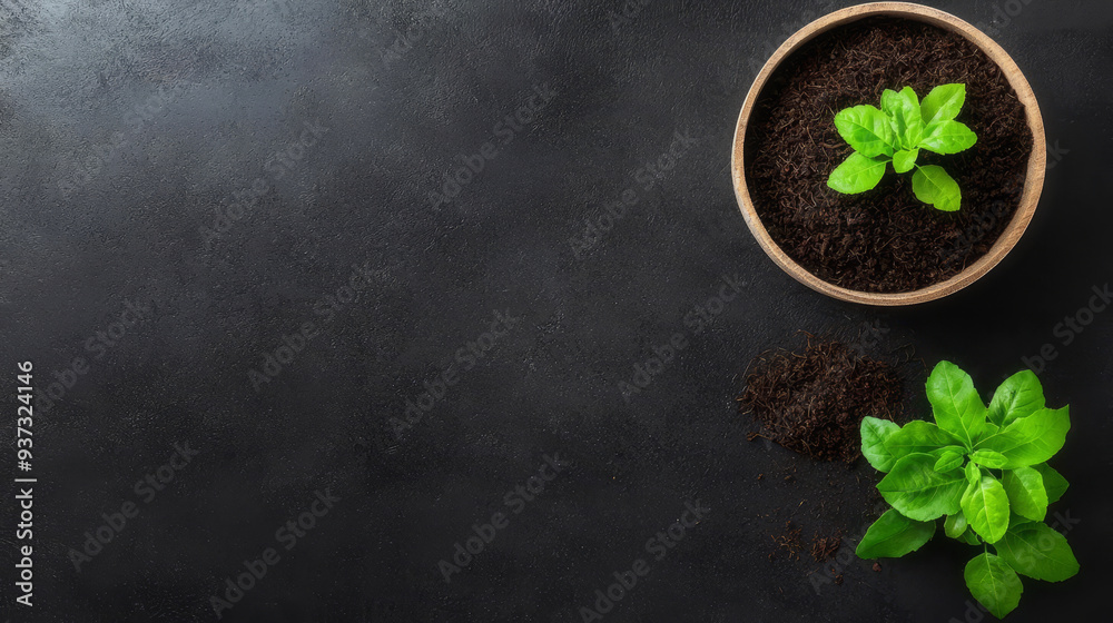 Naklejka premium Organic gardening, composting techniques, 3D illustration