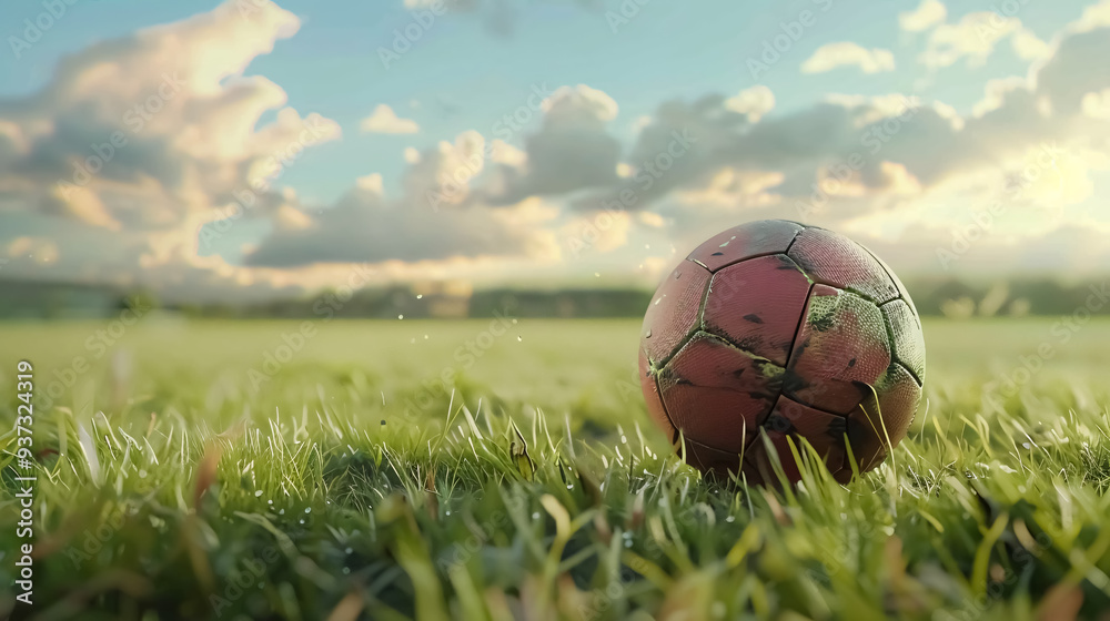 Fototapeta premium Football on a field.