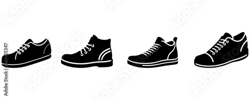 black silhouette style shoe icon vector illustration art with white background - Generative AI
