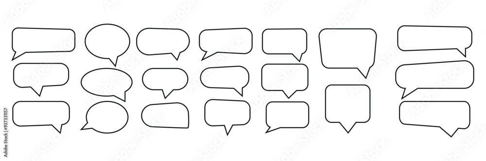 Speech bubble, speech balloon, chat bubble line art icon. comic dialog clouds. talk bubble. Cloud speech bubbles collection. Vector for apps and websites.
Speech bubble, speech balloon, chat bubble line art icon. comic dialog clouds. talk bubble. Cloud speech bubbles collection. Vector for apps and websites.