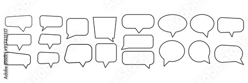  Retro empty comic bubbles and elements set with black on white background. cloud speech bubble icons, Talk bubble. vector set, comic dialog clouds Vector illustration, vintage design.
