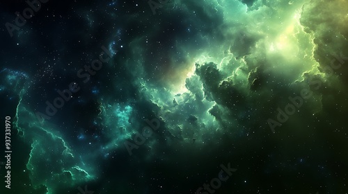 green nebula galxy photo