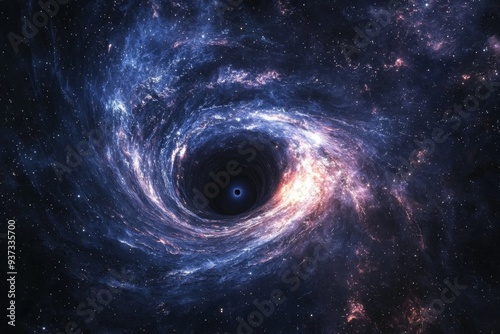 Black hole in space illustration created with Generative AI