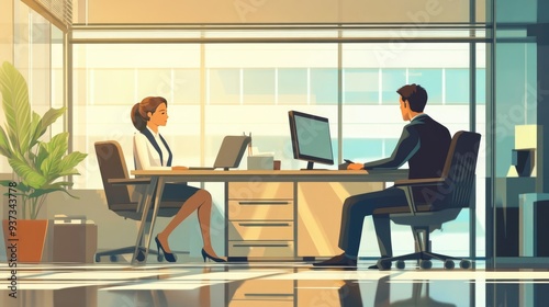 Young Business Professionals Engaged in Office Work