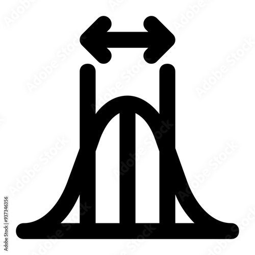 confidence interval, statistics, curve, parameter, estimation, data science outline icon