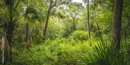 savannah landscape green vegetation jungle nature greenery background outdoor national park 