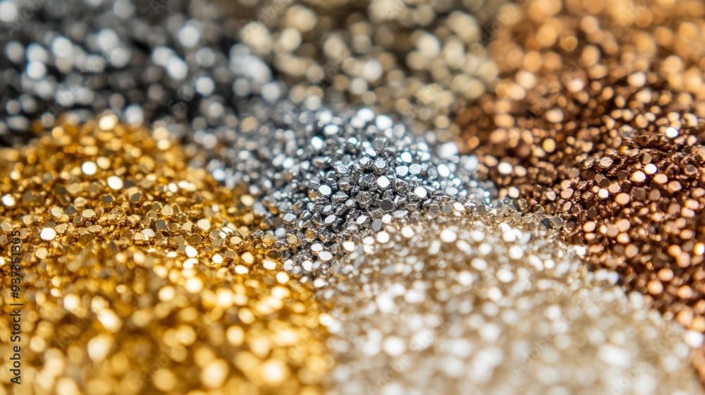 Metallic Shimmer: A Close-Up of Assorted Metal Beads Metallic Shimmer: A Close-Up of Assorted Metal Beads