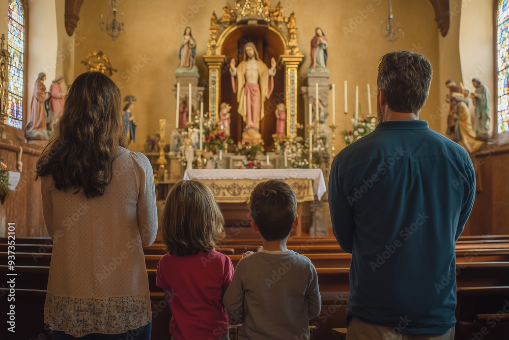Family praying worship believe, Religion concept. Family praying worship believe, Religion concept.