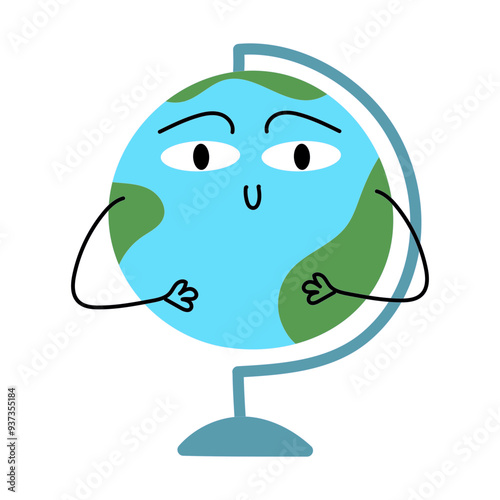 Cute school globe character. Back to school concept
