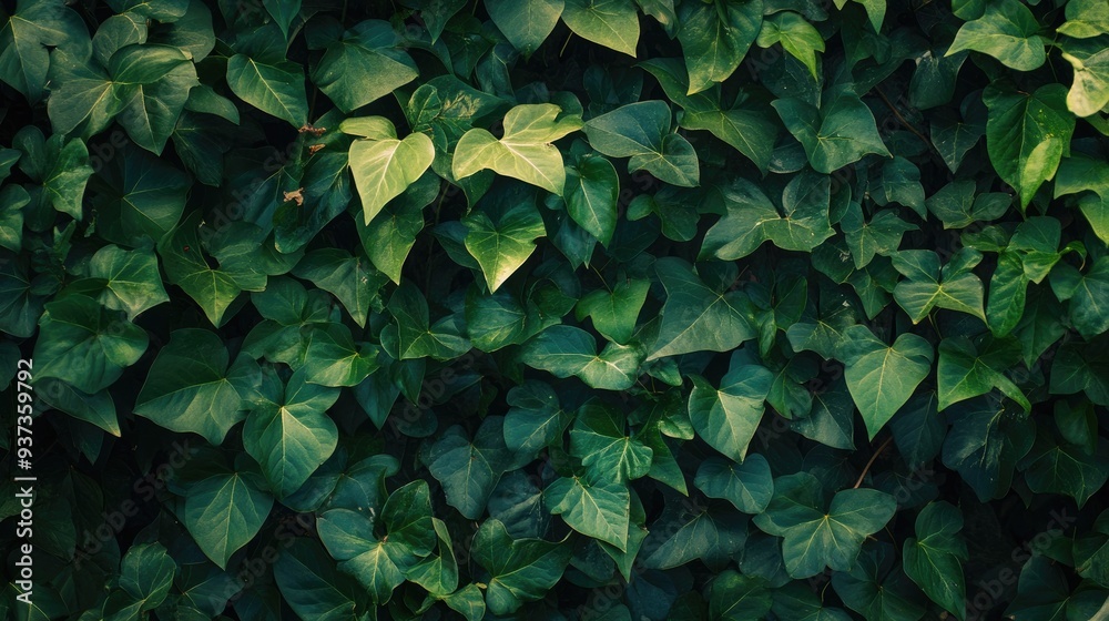 A lush green ivy-covered wall with vibrant leaves, natural texture and organic backdrop, space for text A lush green ivy-covered wall with vibrant leaves, natural texture and organic backdrop, space for text