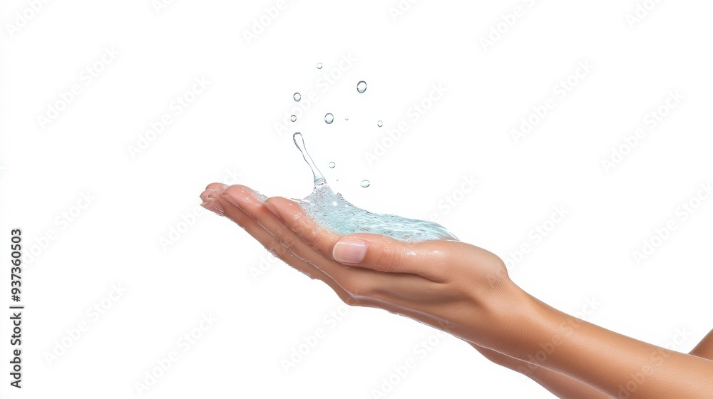 Scrubbing hands with soap on blank backdrop Scrubbing hands with soap on blank backdrop