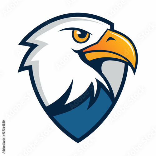 A sleek, persuasive icon of a soaring eagle for adventure brands. white background