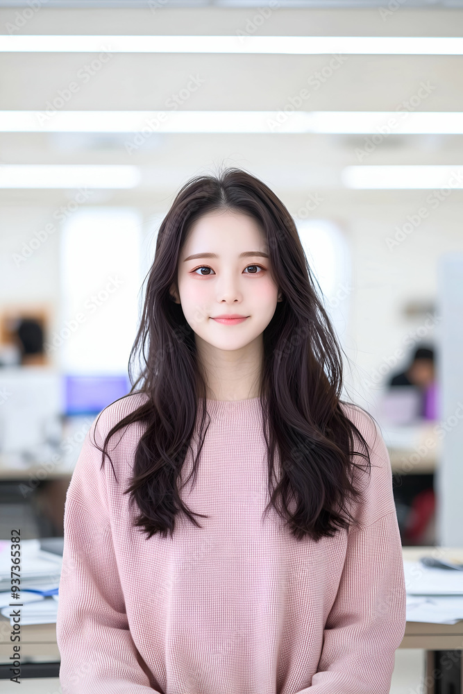 Portrait of a Smiling Young Professional Woman at Work in an Office Environment Portrait of a Smiling Young Professional Woman at Work in an Office Environment