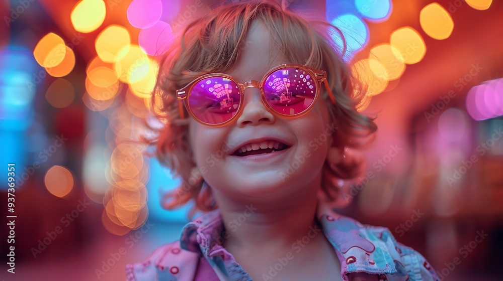 Happy Little Boy Dancing with Carefree Disco Vibes in the Background, Radiating Joyful Energy and Positivity Happy Little Boy Dancing with Carefree Disco Vibes in the Background, Radiating Joyful Energy and Positivity