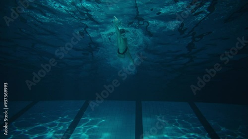 Underwater shot of a swimmer in the pool