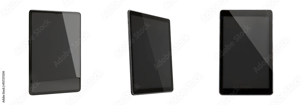 Tablets set isolated on transparent background with different sizes and orientations. Tablets set isolated on transparent background with different sizes and orientations.