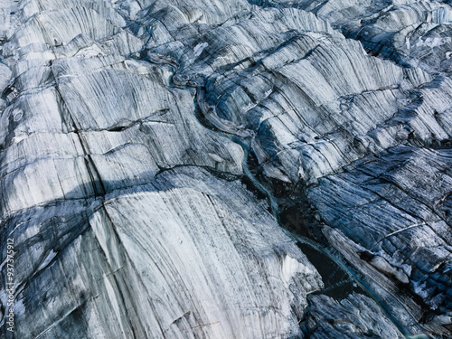 Aerial View of Batura Glacier from very close, Passu, Hunza Valley, Himalayas, Pakistan photo