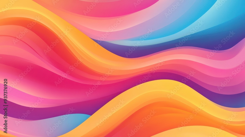 A vibrant abstract wave pattern featuring flowing colors in pink, orange, and blue. A vibrant abstract wave pattern featuring flowing colors in pink, orange, and blue.