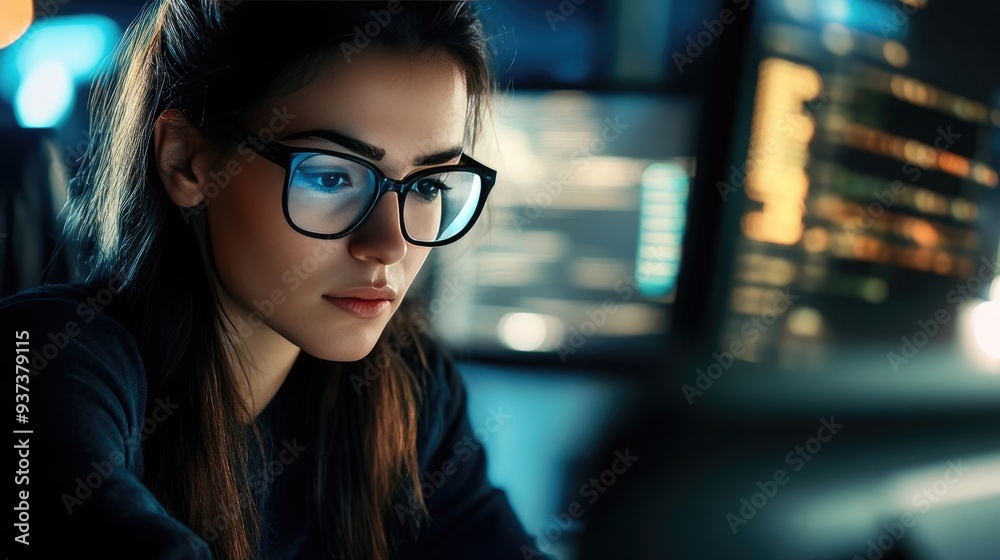 IT Professional Employee in a Modern Office Space IT Professional Employee in a Modern Office Space