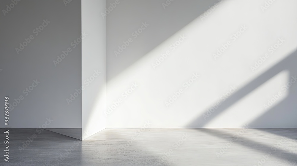 A photograph of a minimalist white wall with a single, sharp corner, the angle of the light creating a strong contrast between light and shadow, more clarity with clear light and sharp focus, high A photograph of a minimalist white wall with a single, sharp corner, the angle of the light creating a strong contrast between light and shadow, more clarity with clear light and sharp focus, high