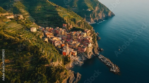 Cinque Terre's Corniglia from the sky.