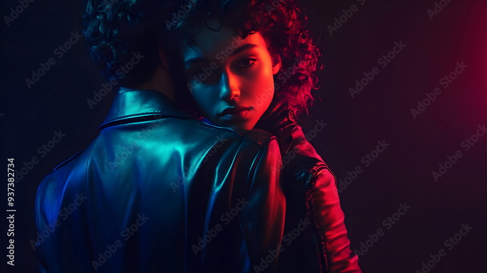 Passionate Embrace Under Neon Lights Intimate Shadows Revealing Connection Unique Love Passionate Embrace Under Neon Lights Intimate Shadows Revealing Connection Unique Love