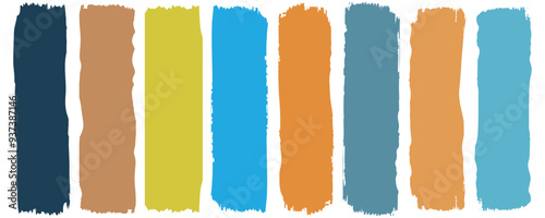 Set of colorful brush strokes, lines, Brush stain or permanent marker pen stroke set. Select the brush lines. Marker color stroke,