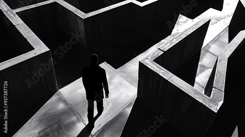 Unraveling the Enigmatic Journey: Mysterious Figure Conquering labyrinthine Puzzle on Path to Success photo